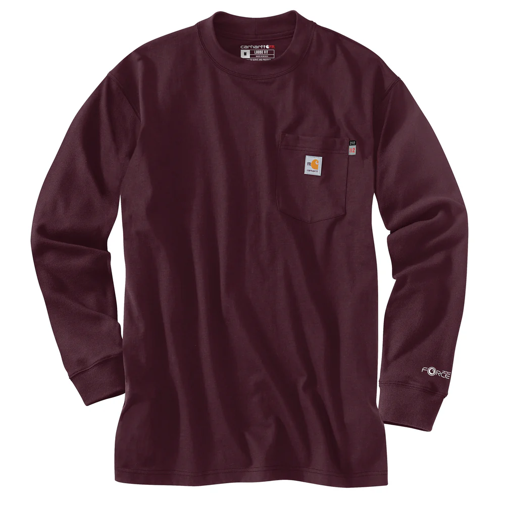 Flame Resistant Force Loose Fit Midweight Long-Sleeve Pocket T-Shirt - PRT-Port | Carhartt 100235 - Image 2