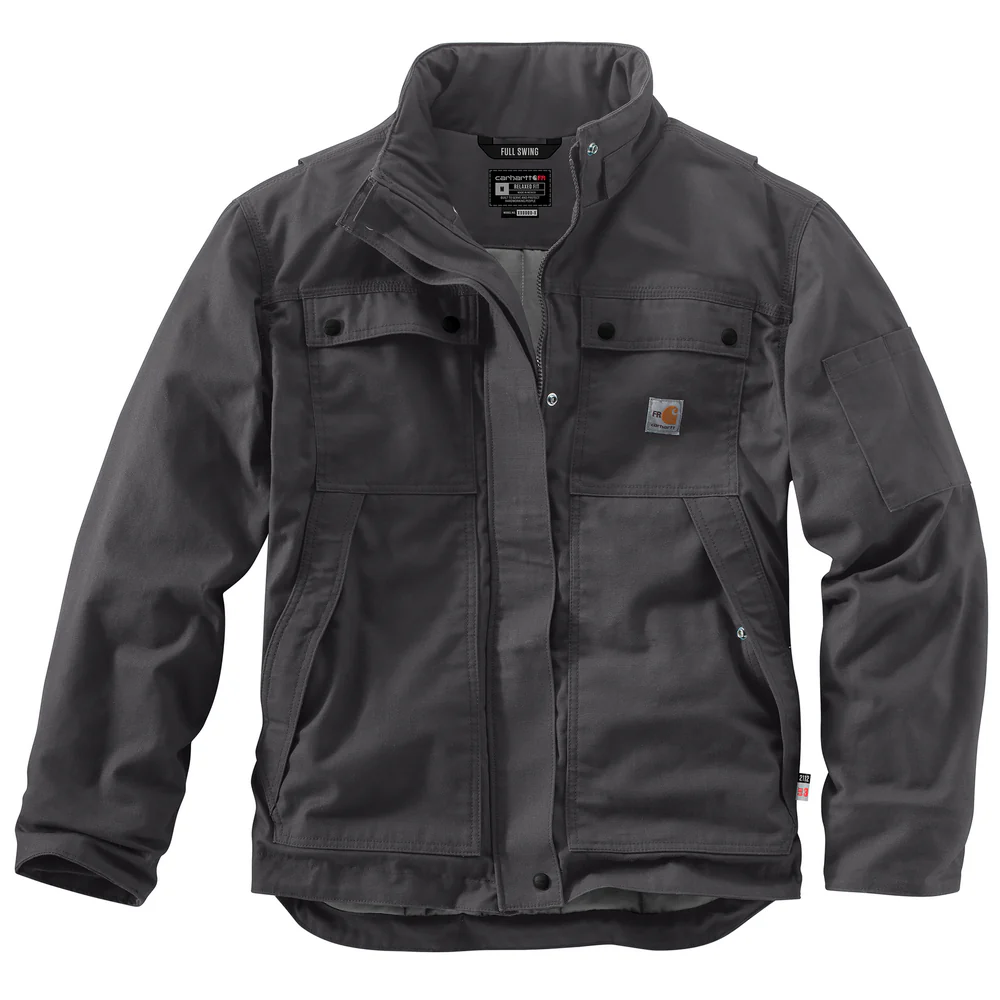 Flame Resistant Full Swing Relaxed Fit Quick Duck Insulated Coat - 029-Shadow | Carhartt 102182 - Image 2