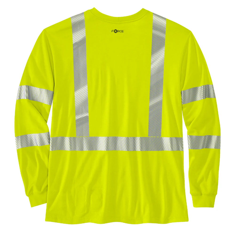 Flame Resistant High-Visibility Force Loose Fit Midweight Long-Sleeve Class 3 Pocket T-Shirt - BLM-Brite Lime | Carhartt 105784