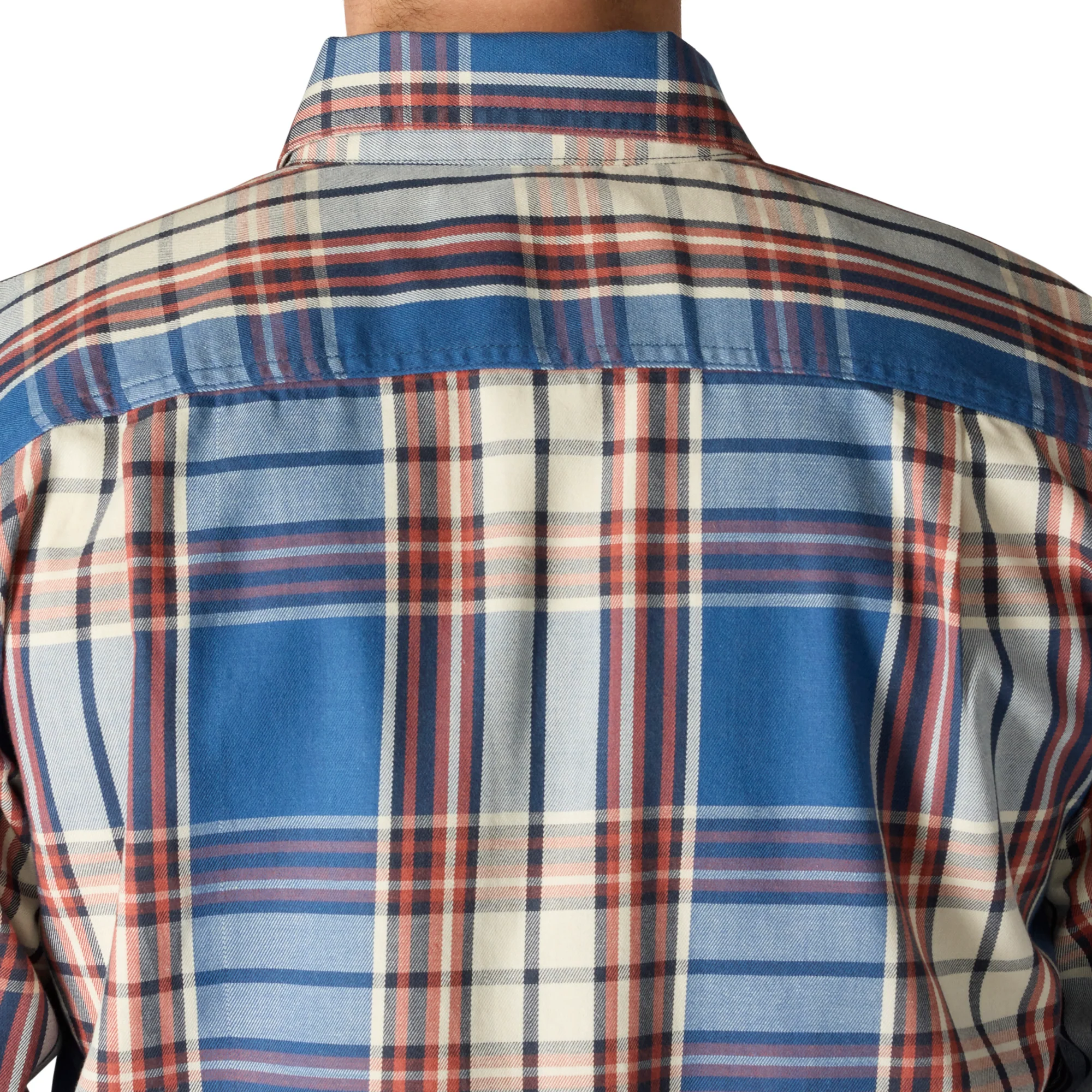 Flame Resistant Loose Fit Midweight Twill Plaid Shirt - HL9-Dark Blue/Spice Red | Carhartt 104507 - Image 3