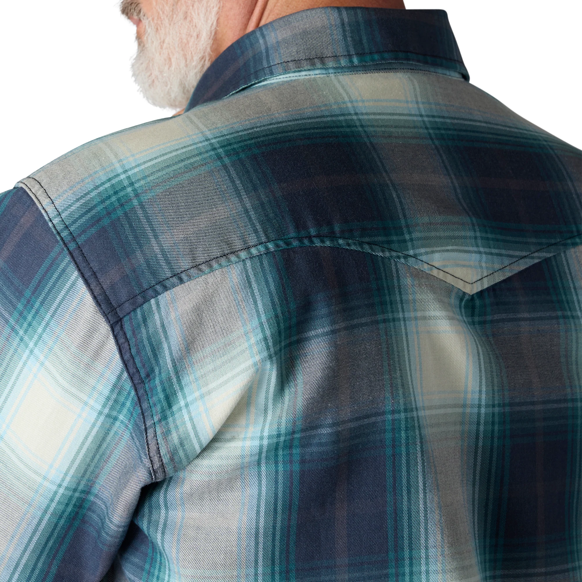 Flame Resistant Montana Relaxed Fit Midweight Twill Snap Front Plaid Shirt - HP2-Navy/Sea Pine | Carhartt 107070 - Image 4