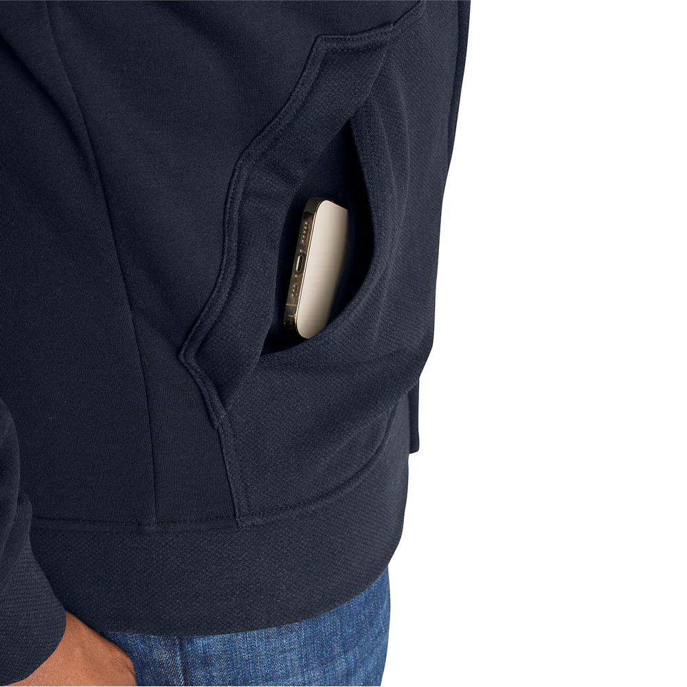 Flame Resistant Rain Defender Relaxed Fit Fleece Jacket - I26-Navy | Carhartt 105010 - Image 2
