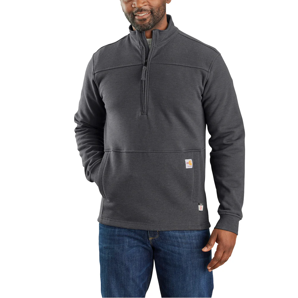 Flame Resistant Rain Defender Relaxed Fit Mock Neck Fleece Pullover - 029-Shadow | Carhartt 105012 - Image 3