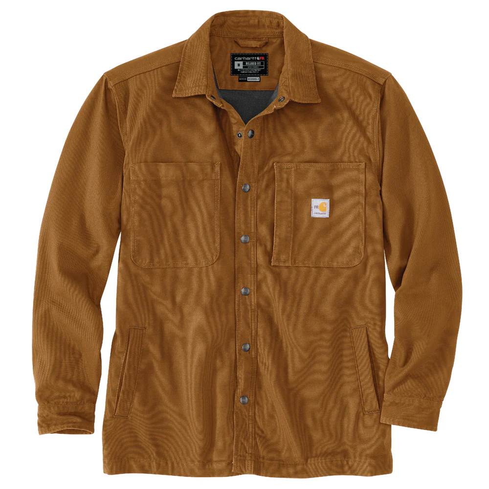 Flame Resistant Rugged Flex Canvas Shirt Jac - BRN-Carhartt Brown | Carhartt 105978