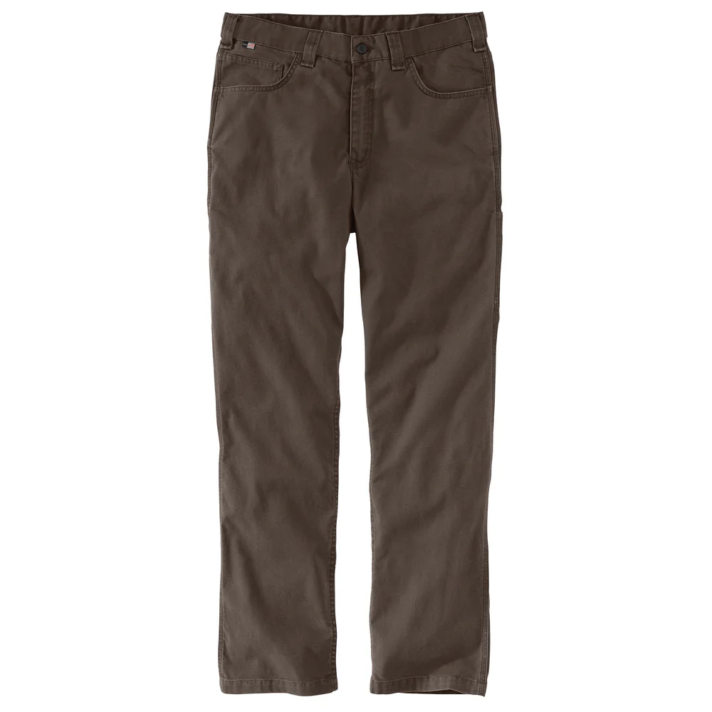 Flame Resistant Rugged Flex Relaxed Fit Canvas 5-Pocket Work Pant - DFE-Dark Coffee | Carhartt 104204 - Image 2