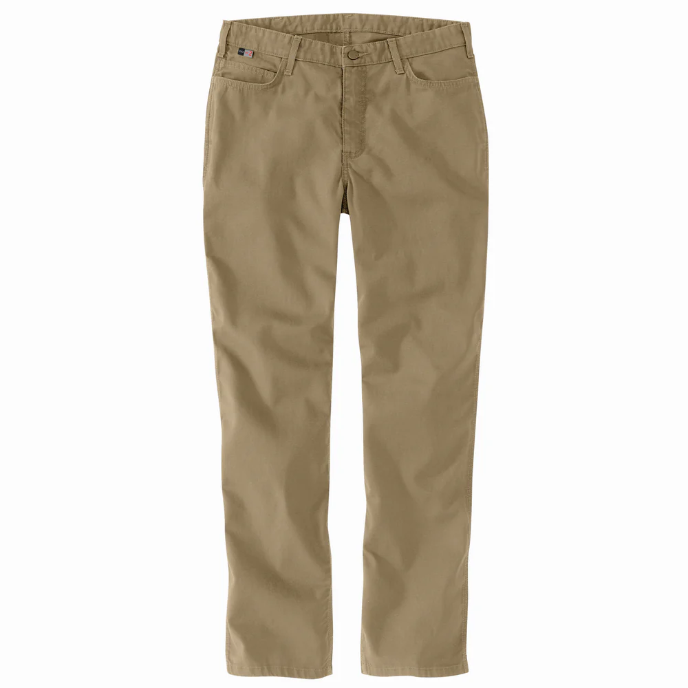 Flame Resistant Rugged Flex Relaxed Fit Canvas Work Pant - DKH-Dark Khaki | Carhartt 105015 - Image 2