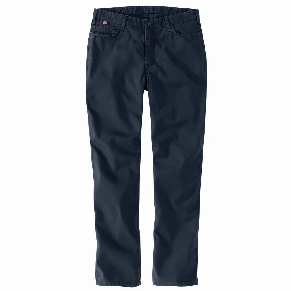 Flame Resistant Rugged Flex Relaxed Fit Canvas Work Pant - I26-Navy | Carhartt 105015 - Image 2