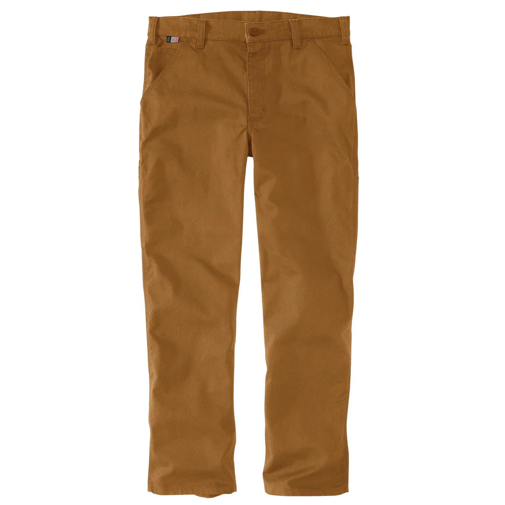 Flame Resistant Rugged Flex Relaxed Fit Duck Utility Work Pant - BRN-Carhartt Brown | Carhartt 105014 - Image 2