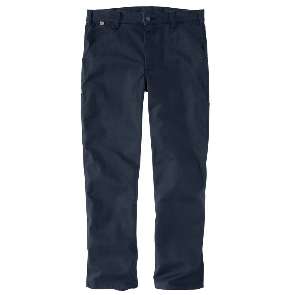 Flame Resistant Rugged Flex Relaxed Fit Duck Utility Work Pant - I26-Navy | Carhartt 105014 - Image 2