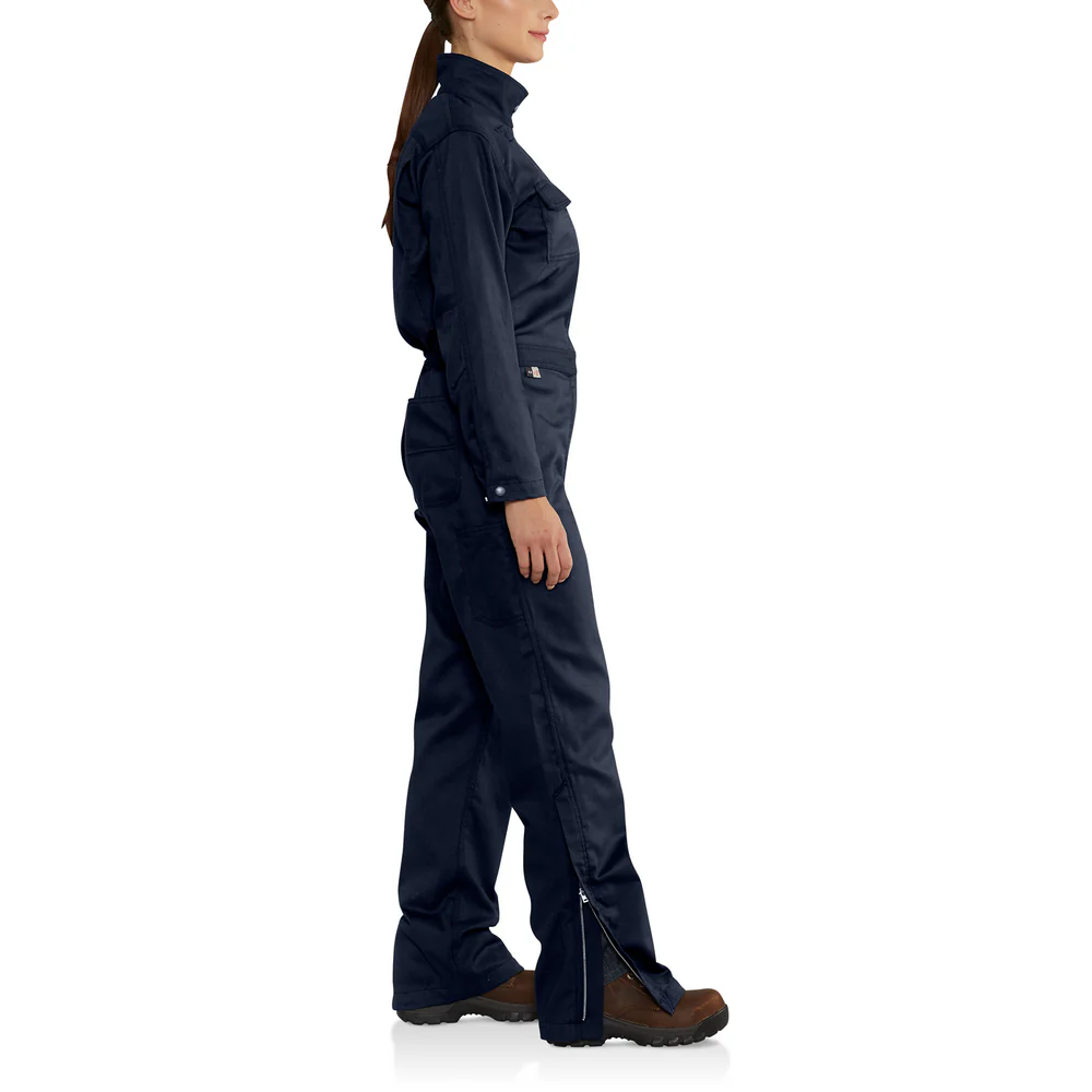 Flame Resistant Rugged Flex Relaxed Fit Twill Coverall - 410-Dark Navy | Carhartt 102450 - Image 2
