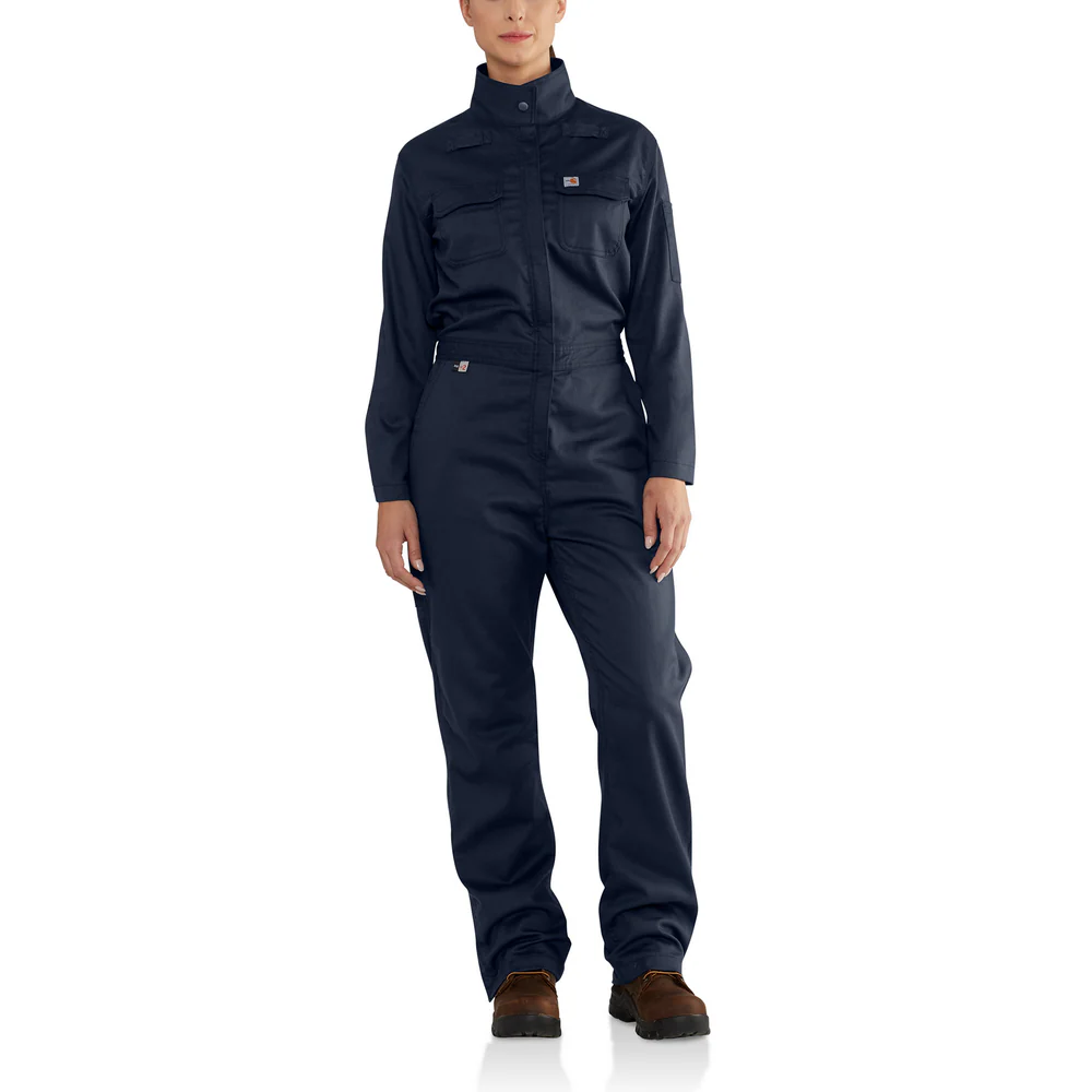 Flame Resistant Rugged Flex Relaxed Fit Twill Coverall - 410-Dark Navy | Carhartt 102450 - Image 3