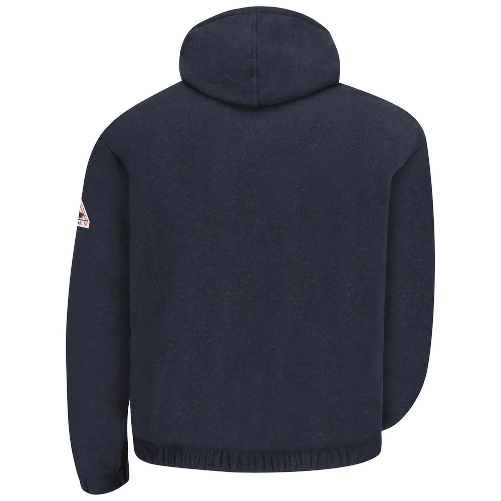FLEECE FR ZIP-FRONT HOODED SWEATSHIRT - NV-Navy | Bulwark SMH6 - Image 2