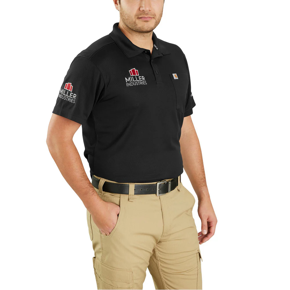 Force Relaxed Fit Lightweight Short-Sleeve Pocket Polo - N04-Black | Carhartt 106662 - Image 2
