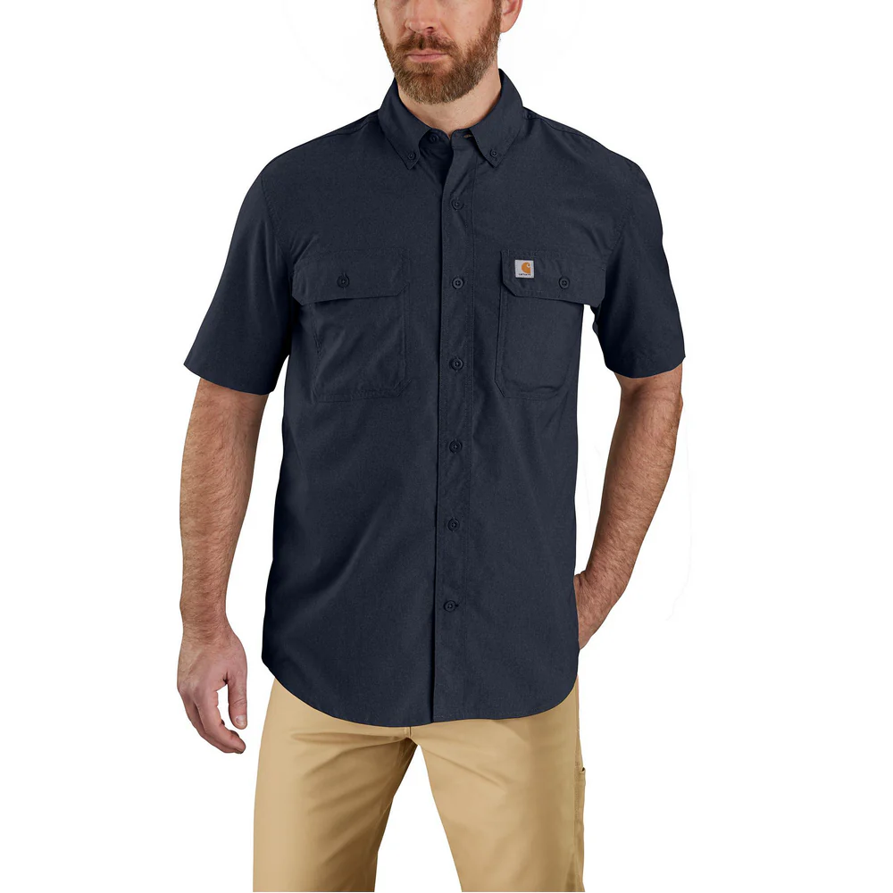 Force Relaxed Fit Lightweight Short-Sleeve Shirt - I26-Navy | Carhartt 105292 - Image 2