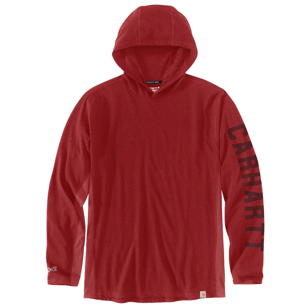Force Relaxed Fit Midweight Long-Sleeve Logo Graphic Hooded T-Shirt - R99-Crabapple | Carhartt 106654