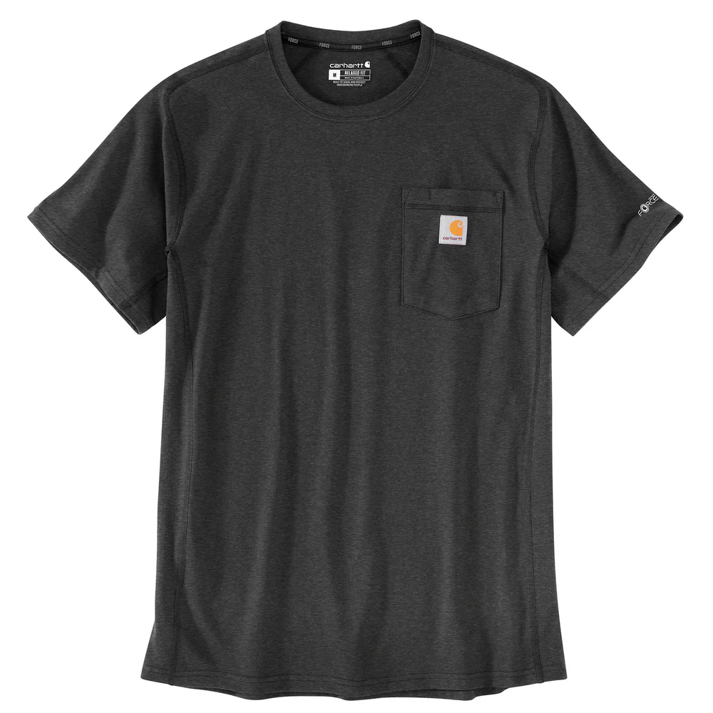 Force Relaxed Fit Midweight Short-Sleeve Pocket T-Shirt - CRH-Carbon Heather | Carhartt 106652 - Image 2