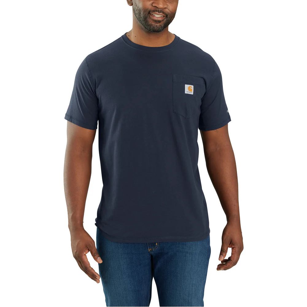 Force Relaxed Fit Midweight Short-Sleeve Pocket T-Shirt - I26-Navy | Carhartt 106652 - Image 3
