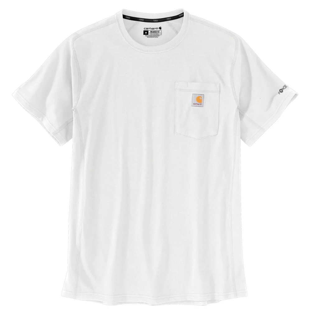 Force Relaxed Fit Midweight Short-Sleeve Pocket T-Shirt - WHT-White | Carhartt 106652