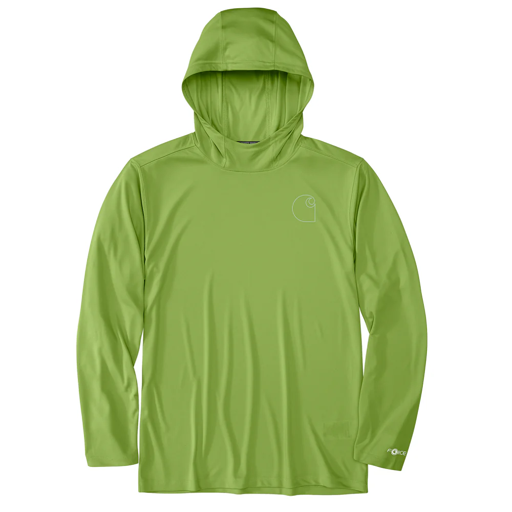 Force Sun Defender™ Lightweight Long-Sleeve Hooded Logo Graphic T-Shirt - GH2-Switchgrass | Carhartt 106165 - Image 2