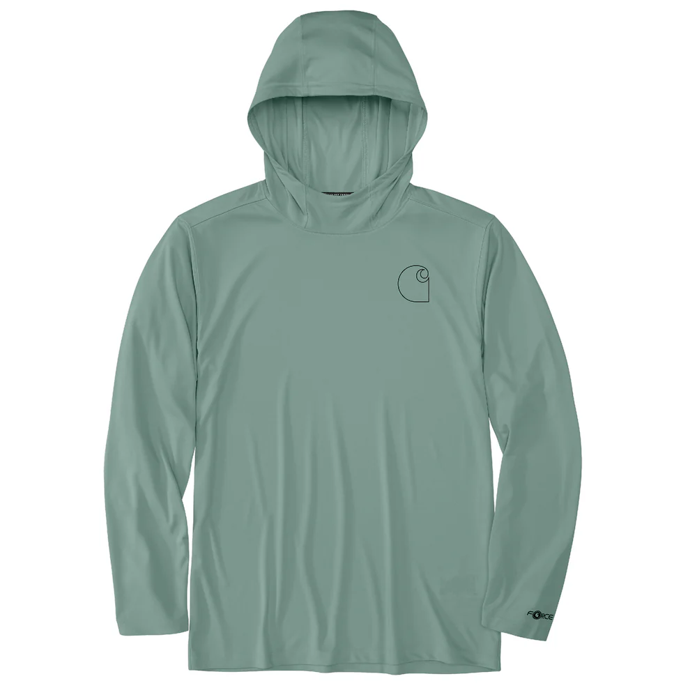 Force Sun Defender™ Lightweight Long-Sleeve Hooded Logo Graphic T-Shirt - GH5-Patina | Carhartt 106165 - Image 2