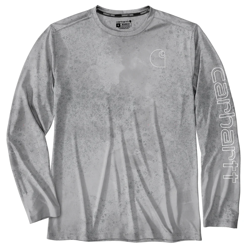 Force Sun Defender Lightweight Long-Sleeve Print T-Shirt - EA0-Light Gray Watercolor Camo | Carhartt 106779