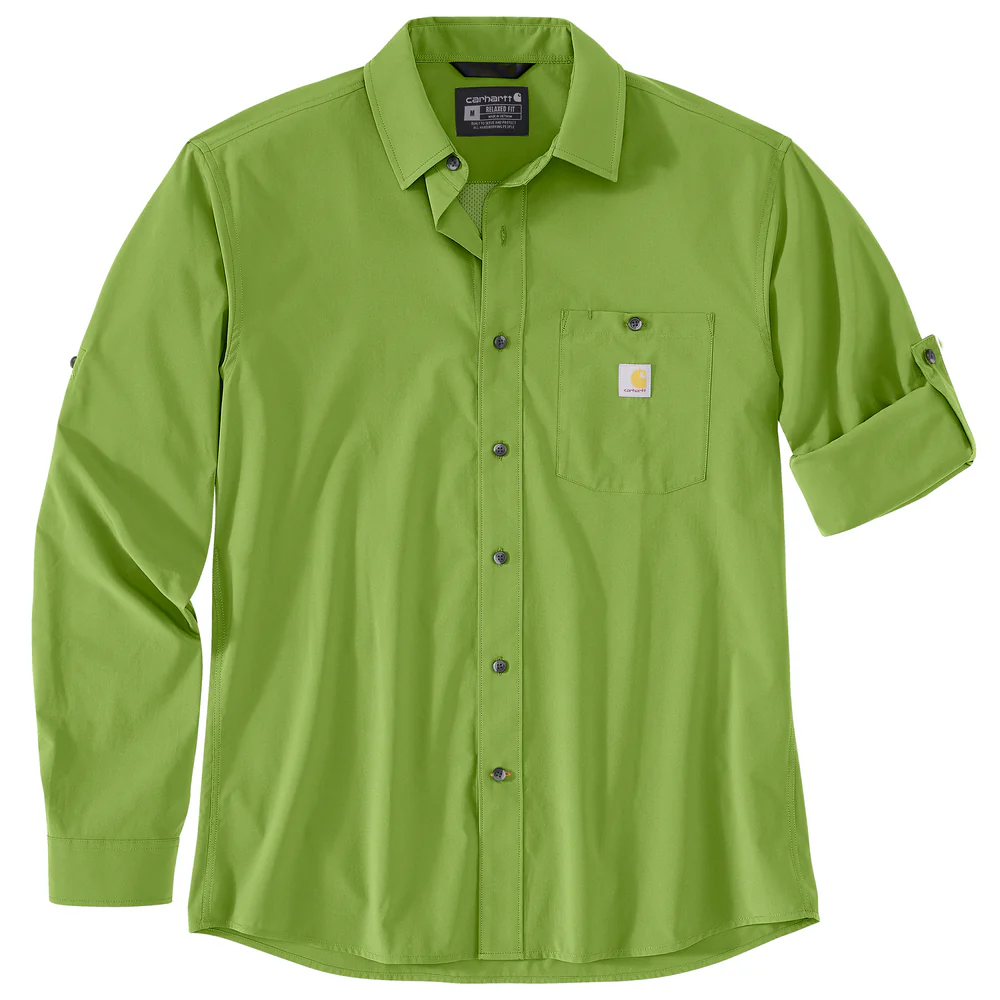 Force Sun Defender™ Relaxed Fit Lightweight Long-Sleeve Shirt - GH2-Switchgrass | Carhartt 106552 - Image 2