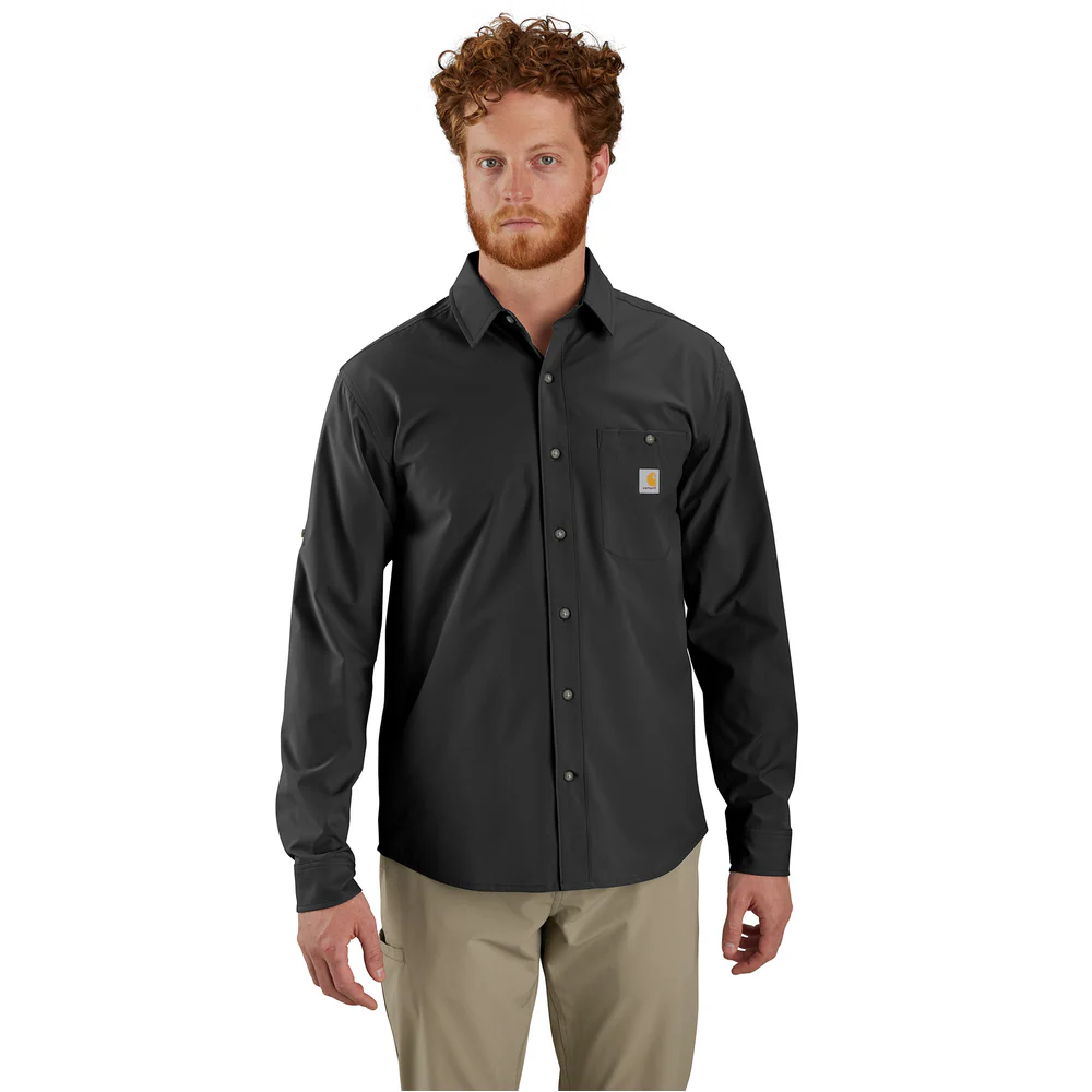 Force Sun Defender Relaxed Fit Lightweight Long-Sleeve Shirt - N04-Black | Carhartt 106552 - Image 2