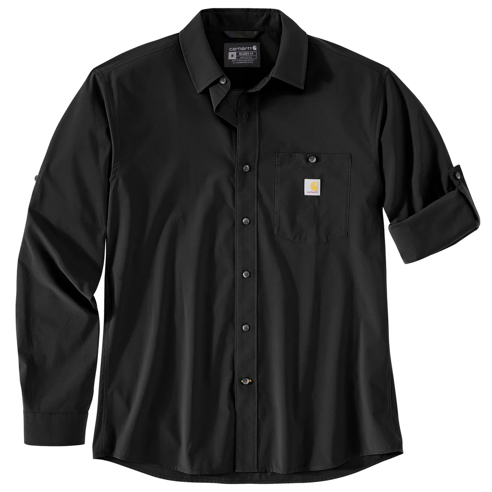 Force Sun Defender Relaxed Fit Lightweight Long-Sleeve Shirt - N04-Black | Carhartt 106552 - Image 3