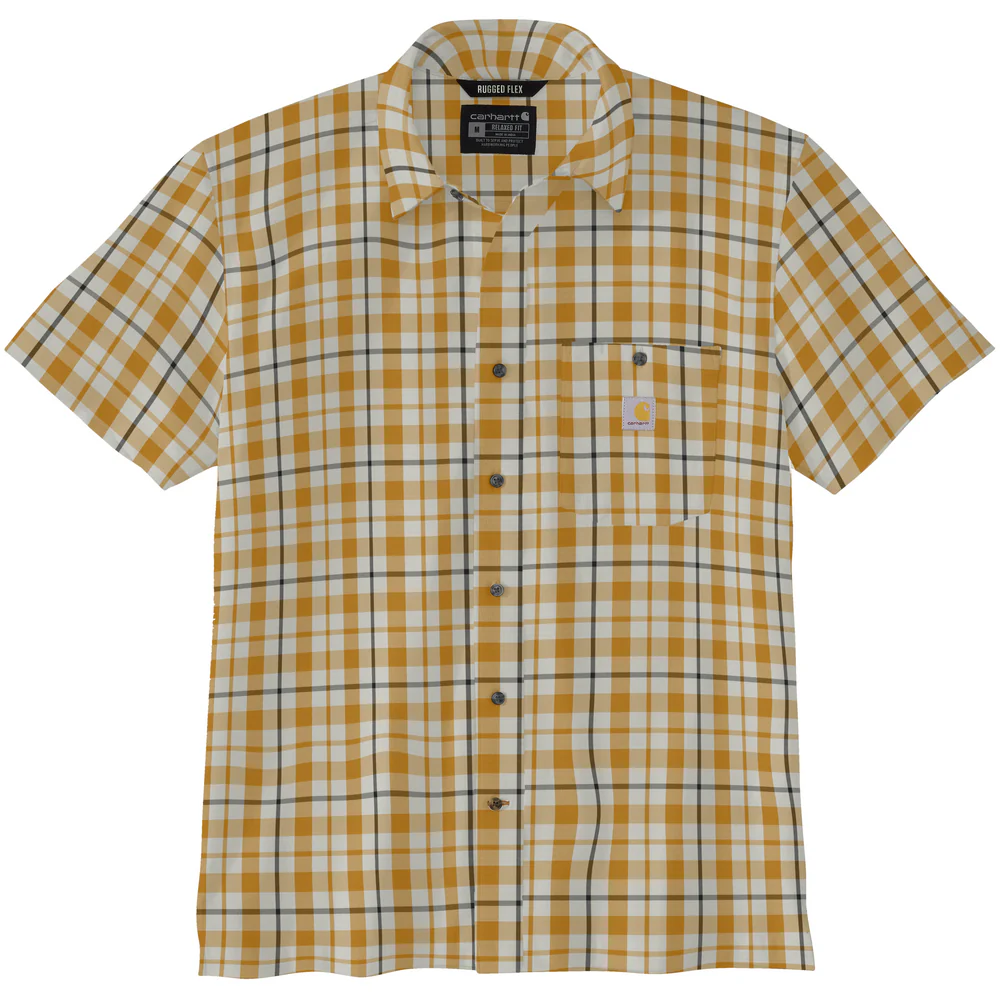 Force Sun Defender Relaxed Fit Lightweight Short-Sleeve Plaid Shirt - Y55-Ray Flower | Carhartt 106747 - Image 2