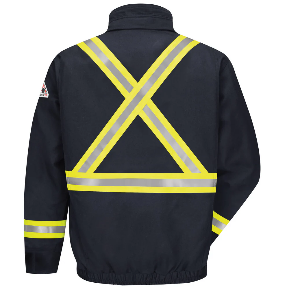 FR 88/12 LINED BOMBER WITH REFLECTIVE STRIPING - NV-Navy | Bulwark JLJC - Image 2