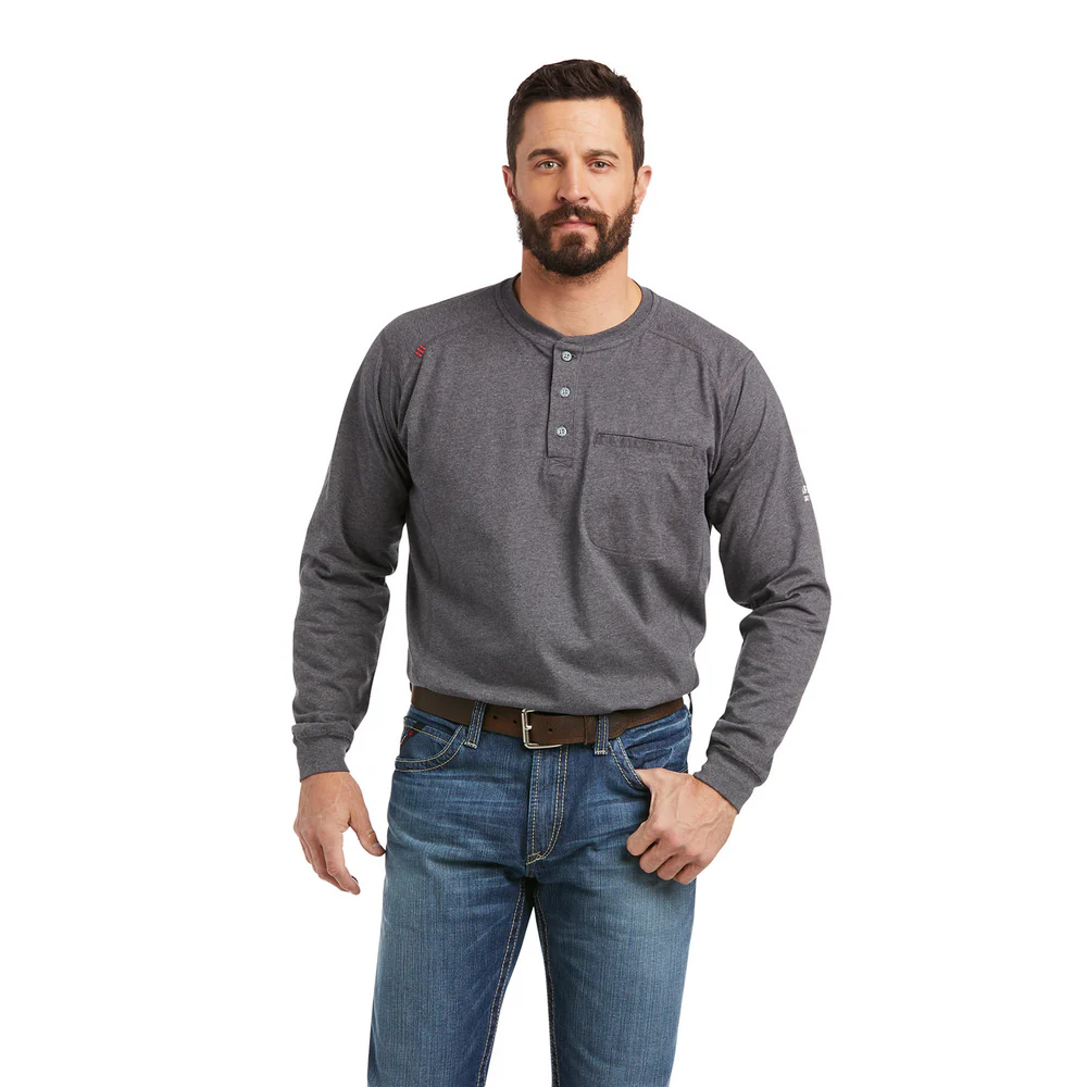 FR AIR BRAND FLAG GRAPHIC LONG-SLEEVE TOP - 010-Charcoal | Ariat 10037621 - Image 2