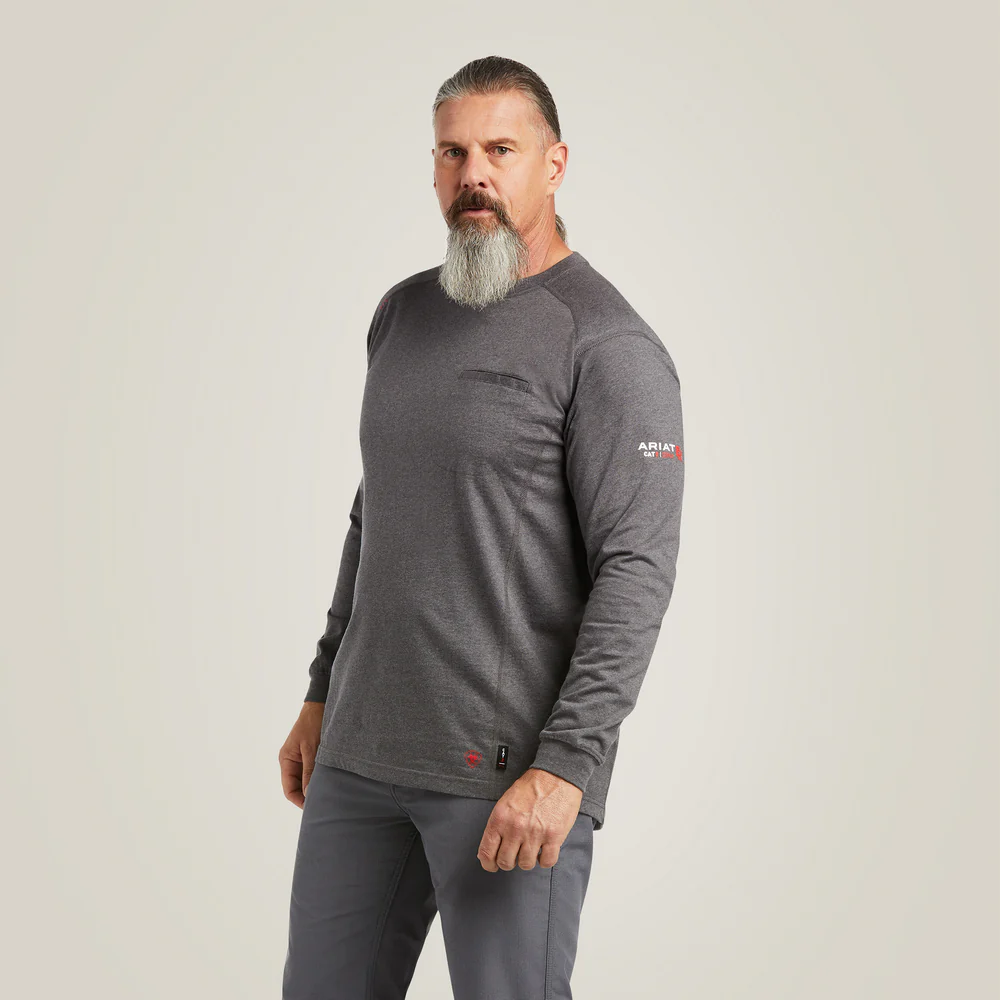 Fr Air Life On The Line Graphic Top - 010-Charcoal Heather | Ariat 10039429 - Image 3