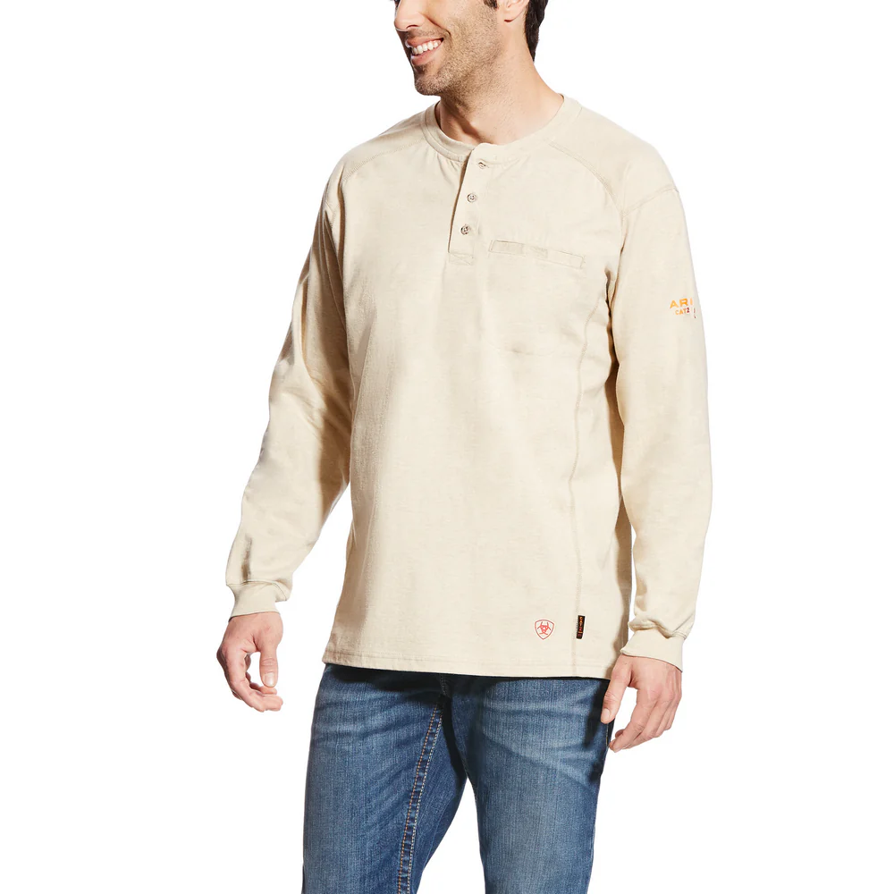 FR AIR LONG SLEEVE HENLEY - 250-Beige/Khaki | Ariat 10022598