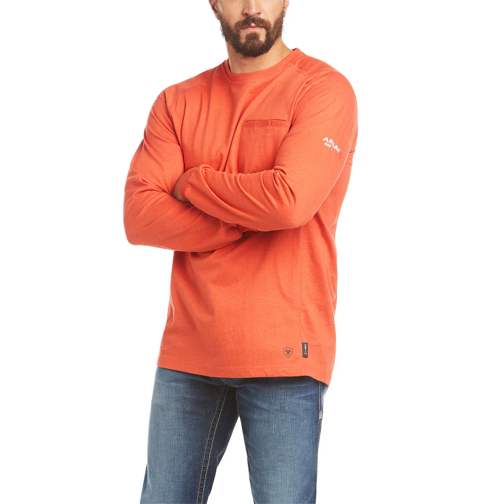 FR AIR RIG LIFE GRAPHIC LONG-SLEEVE TEE - 800-Orange | Ariat 10035508 - Image 2