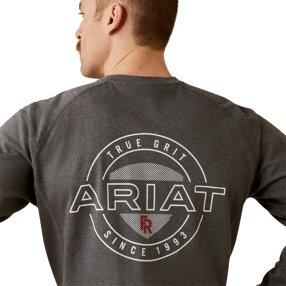 Fr Air True Grit T-Shirt - 010-Charcoal Heather | Ariat 10046660 - Image 3