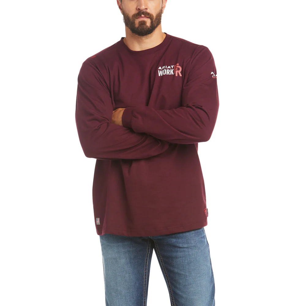 FR AMERICAN RAPTOR GRAPHIC LONG-SLEEVE TEE - 600-Red | Ariat 10035424 - Image 2