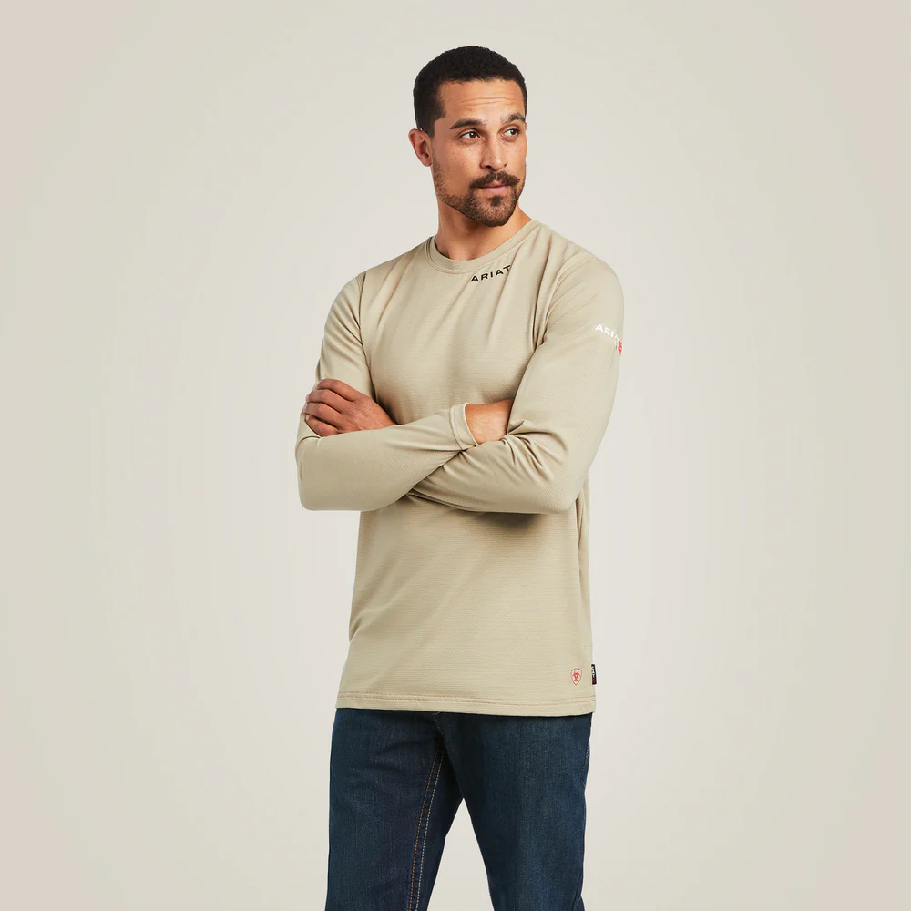 Fr Base Layer T-Shirt - 250-Khaki | Ariat 10039464 - Image 3