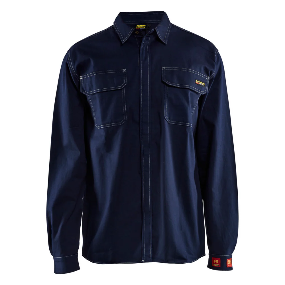 FR BUTTON UP SHIRT - 8900-Navy Blue | Blaklader 32761551