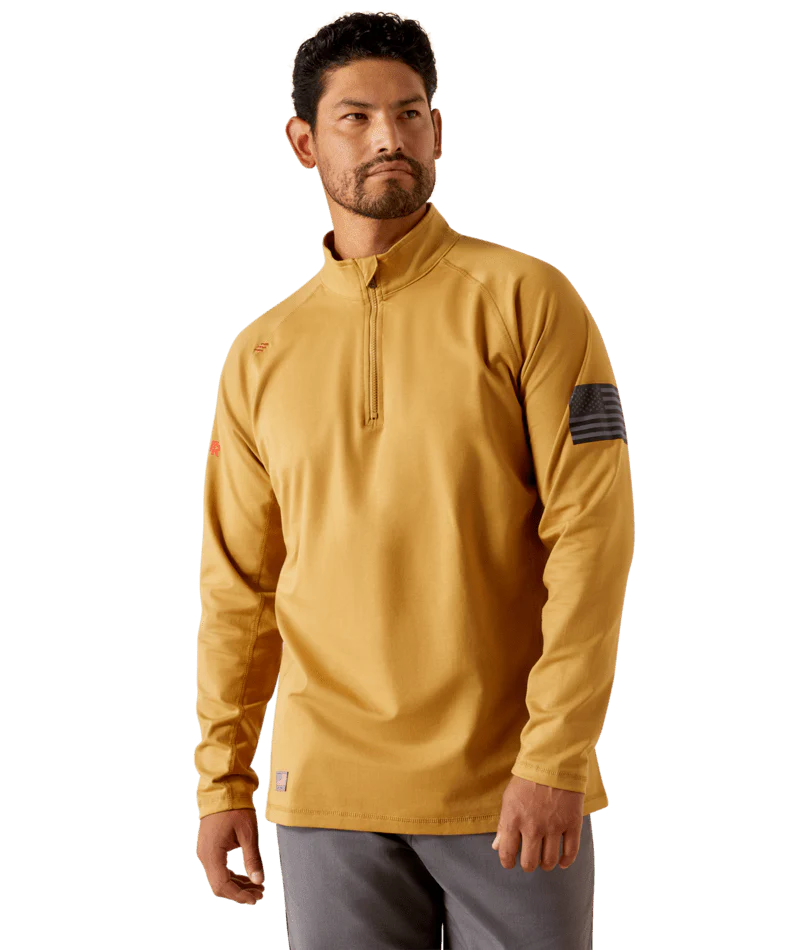 FR COMBAT STRETCH 1/4 ZIP LONG-SLEEVE WORK SHIRT - 200-Bistro | Ariat 10055075