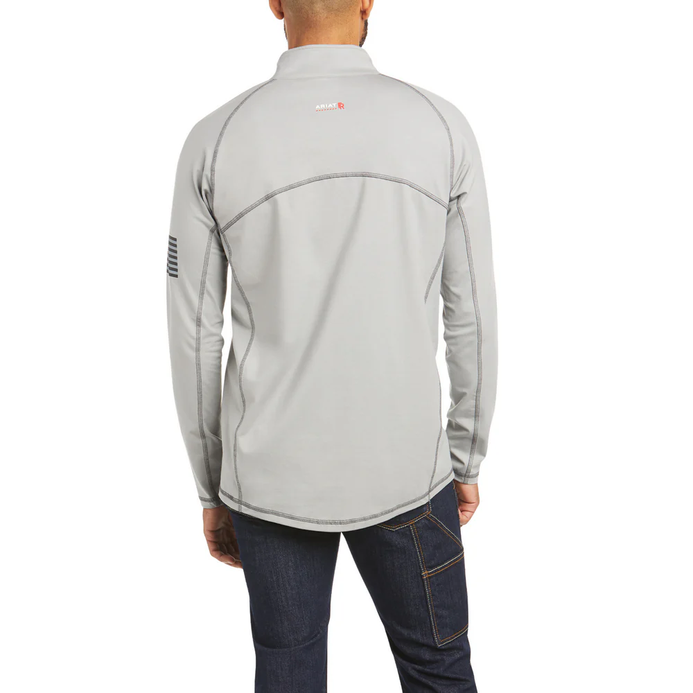 FR COMBAT STRETCH 1/4 ZIP LONG-SLEEVE WORK SHIRT - 020-Gray | Ariat 10035420 - Image 2