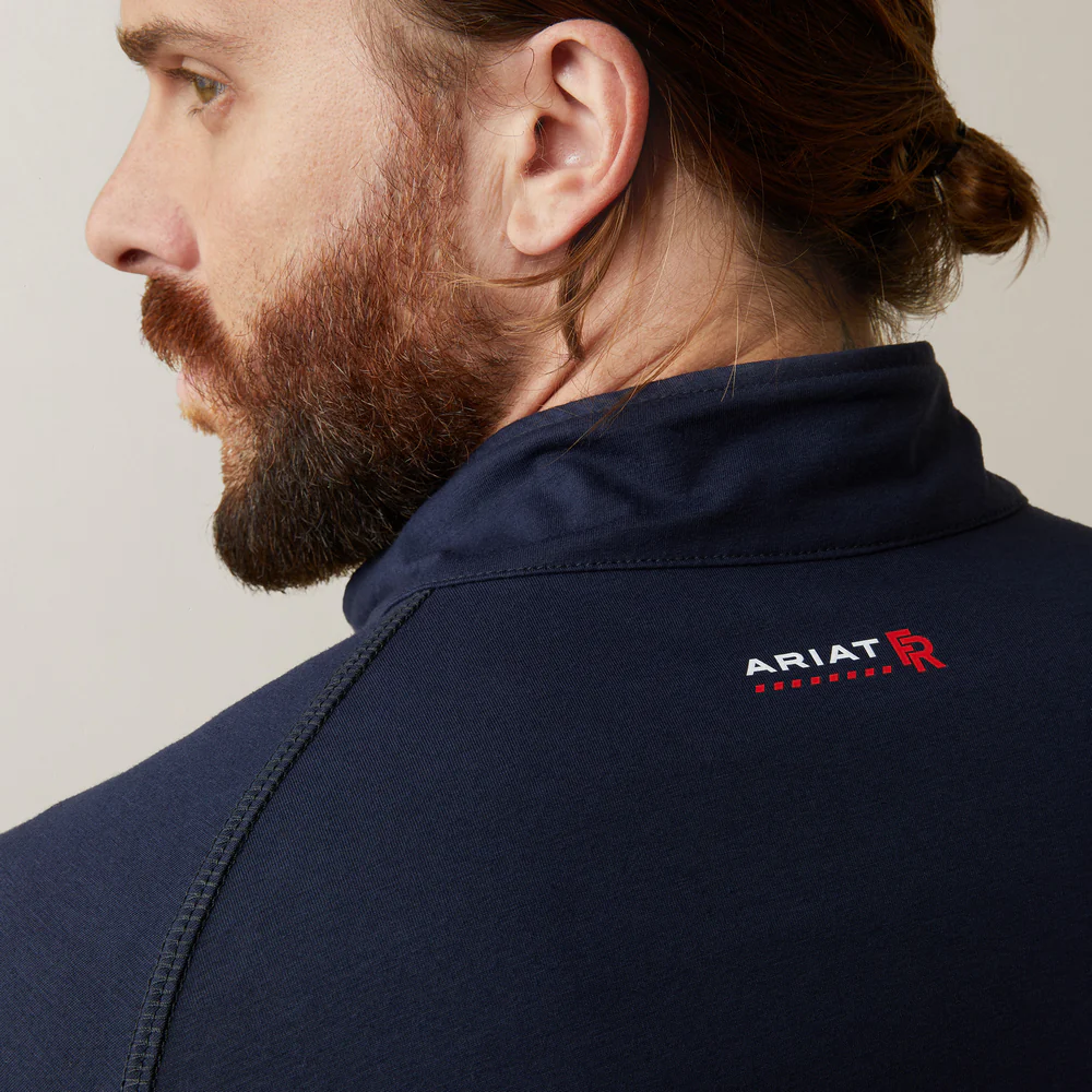 Fr Combat Stretch Patriot 1/4 Zip Work Shirt - 410-Navy | Ariat 10043565 - Image 4
