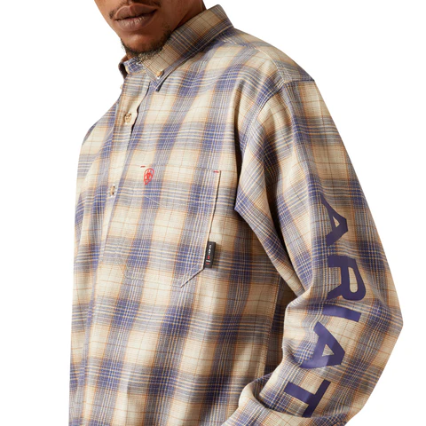 Fr Crenshaw Logo Work Shirt - 020-Moonbeam | Ariat 10054460 - Image 2