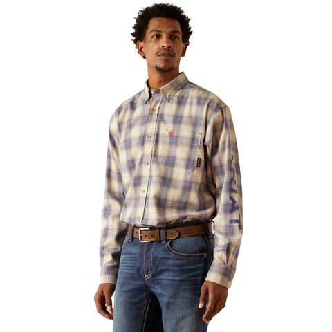 Fr Crenshaw Logo Work Shirt - 020-Moonbeam | Ariat 10054460 - Image 4