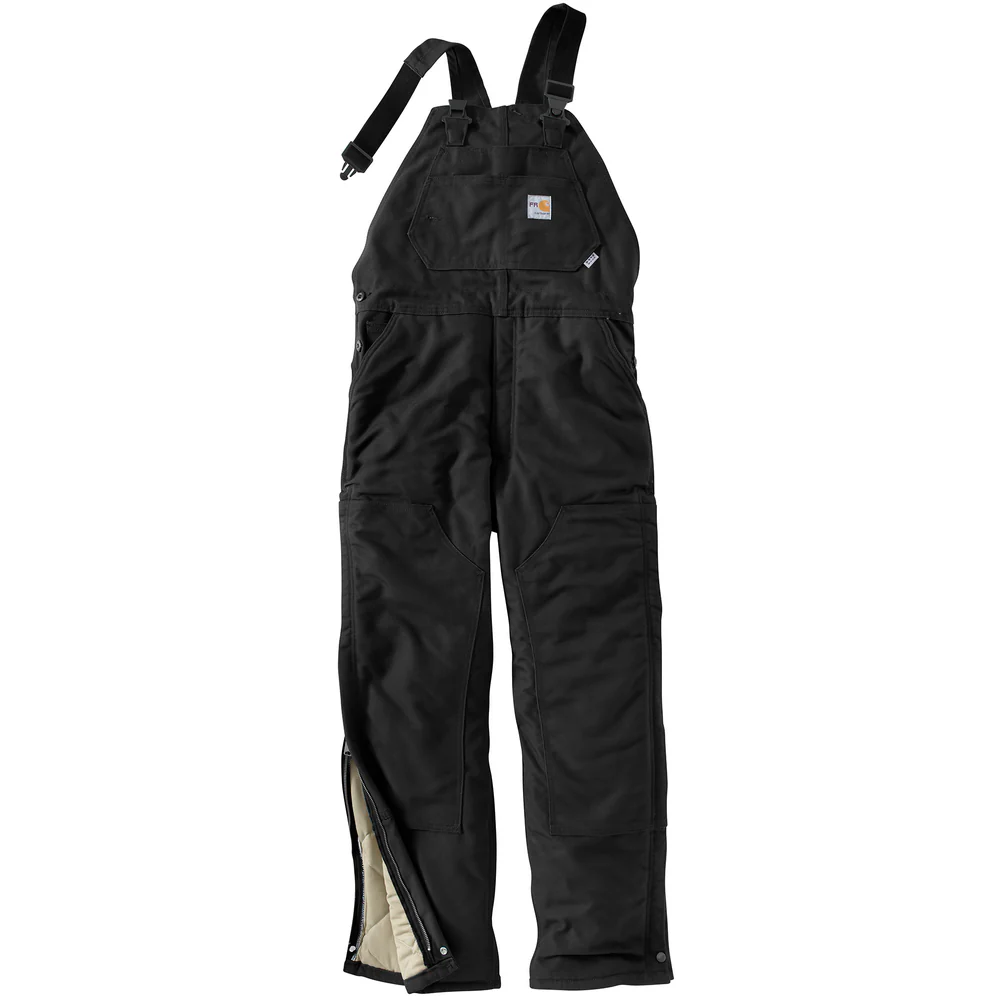 FR DUCK BIB LINED OVERALL - 001-Black | Carhartt 101626 - Image 2