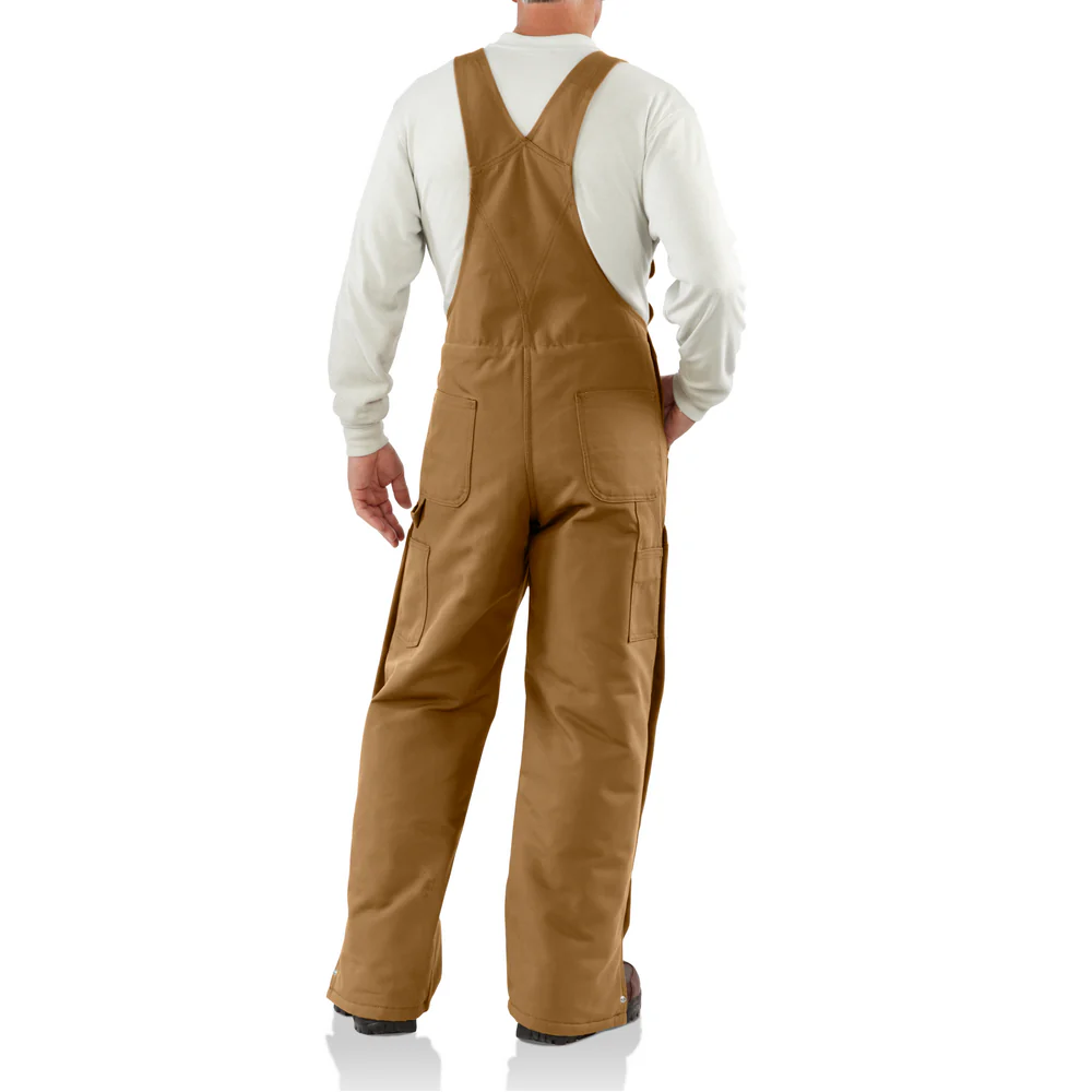 FR DUCK BIB LINED OVERALL - 211-Carhartt Brown | Carhartt 101626 - Image 3
