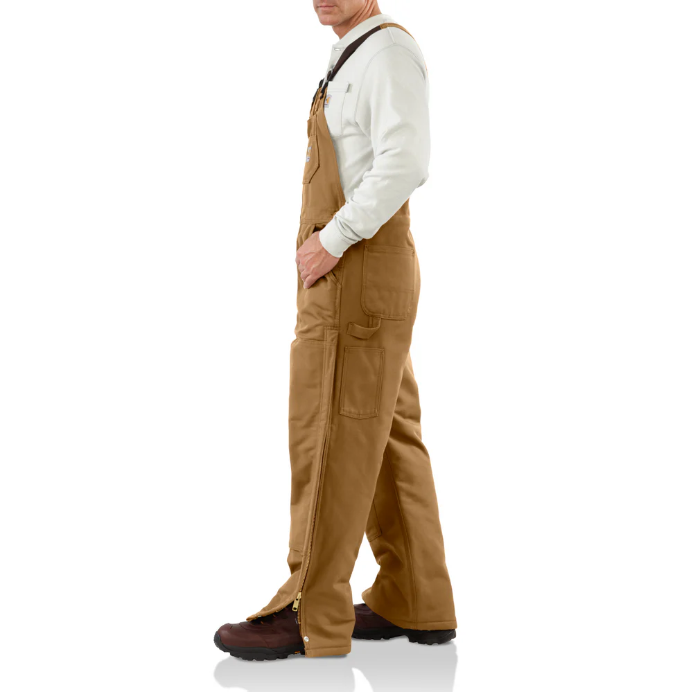FR DUCK BIB LINED OVERALL - 211-Carhartt Brown | Carhartt 101626 - Image 5