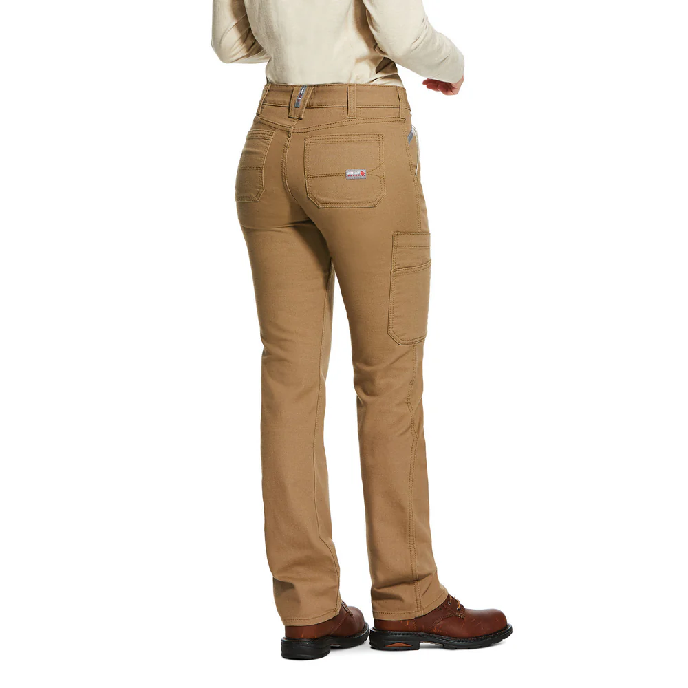FR DURALIGHT STRETCH CANVAS STRAIGHT MID RISE PANT - 250-Beige/Khaki | Ariat 10030273 - Image 2