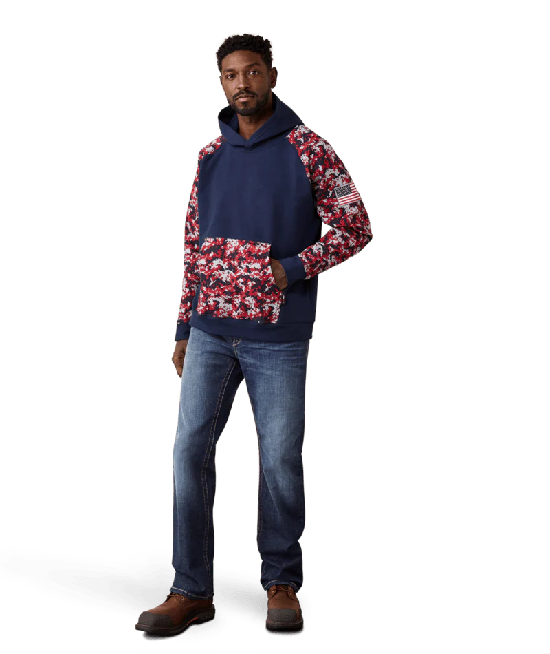 FR DURASTRETCH DIGIT PATRIOT HOODIE - 020-Gray | Ariat 10041617