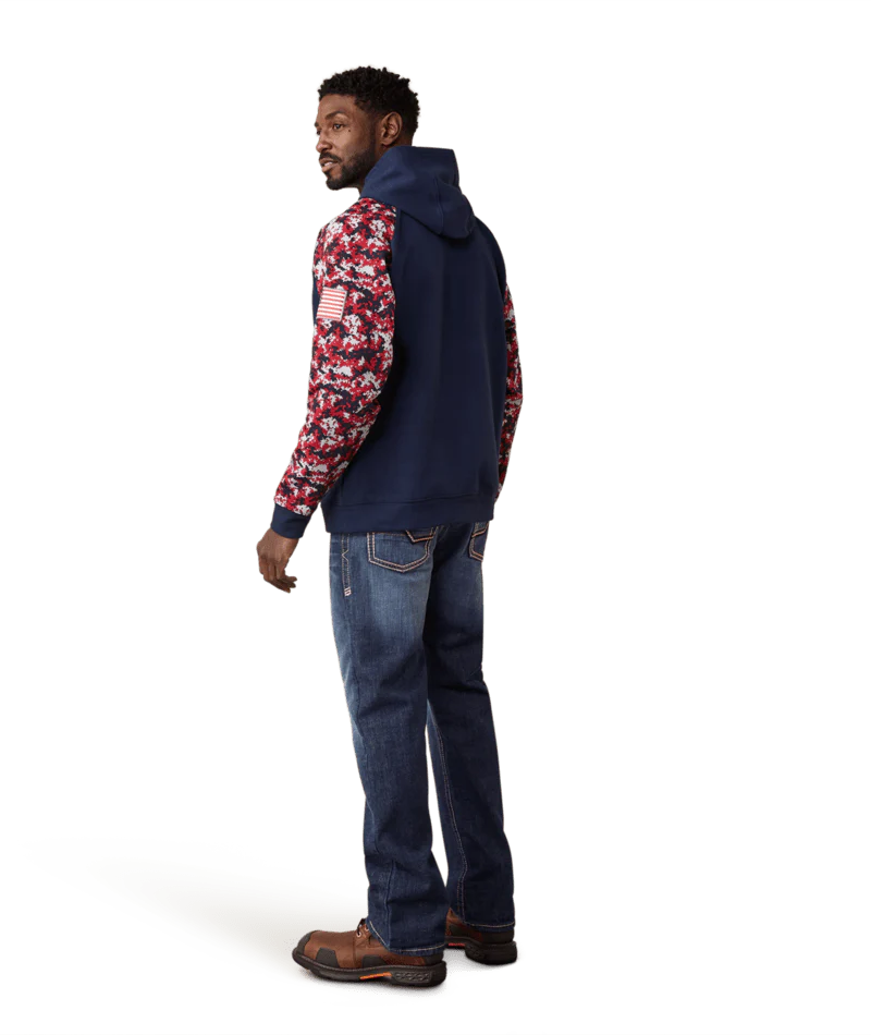 FR DURASTRETCH DIGIT PATRIOT HOODIE - 020-Gray | Ariat 10041617 - Image 2