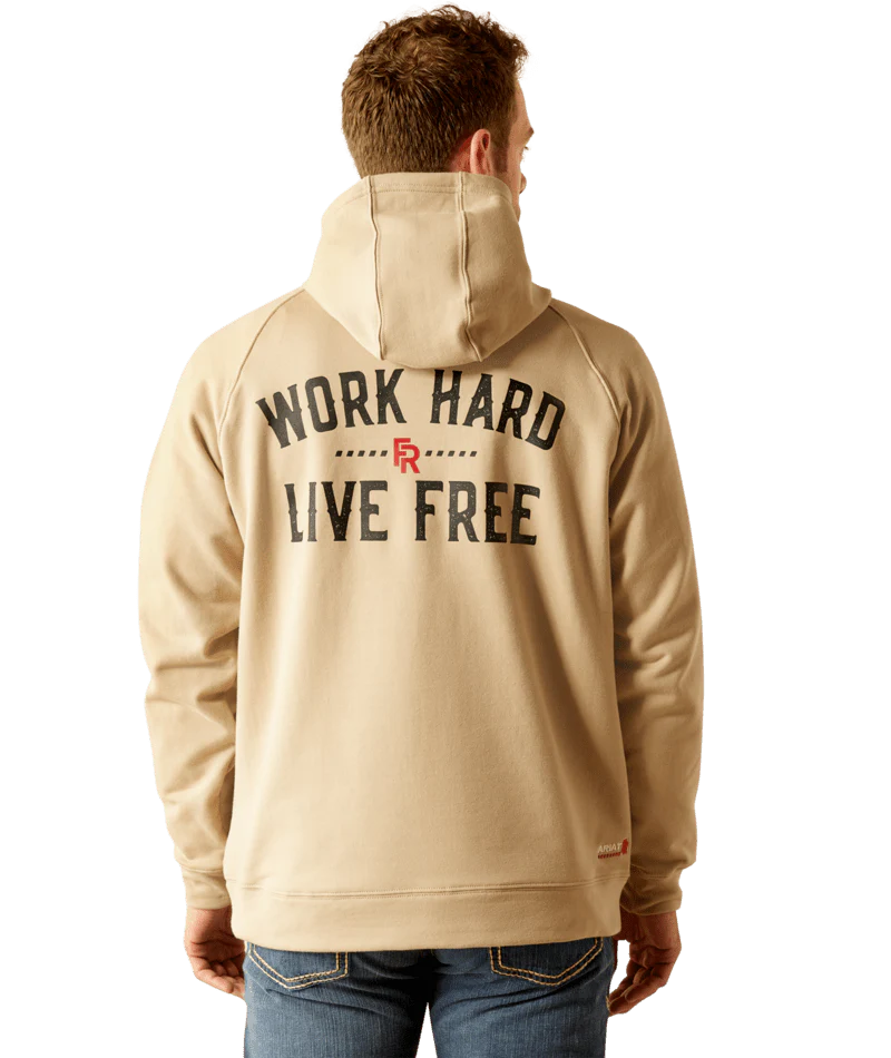 FR DuraStretch Work Hard Live Free Hoodie - 250-Beige/Khaki | Ariat 10054604 - Image 2